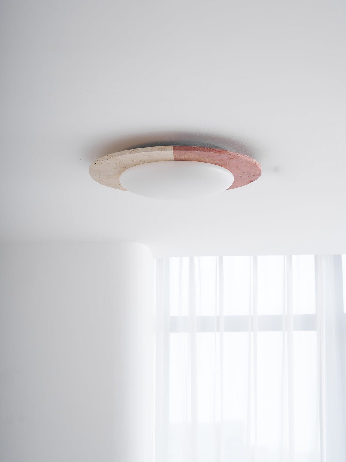 Celestial Travertine Ceiling Light – Modern Flush Mount LED Lamp