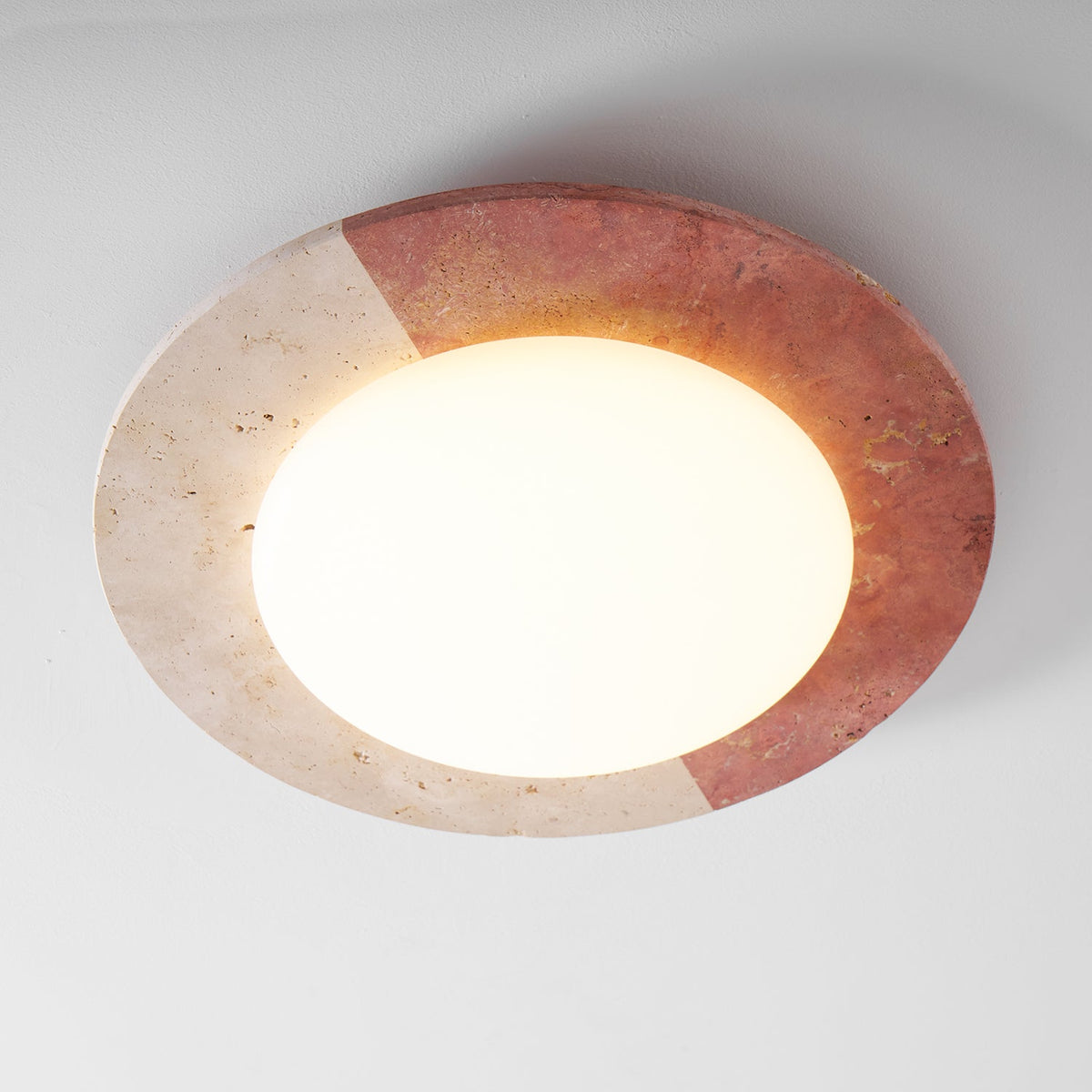 Celestial Travertine Ceiling Light – Modern Flush Mount LED Lamp