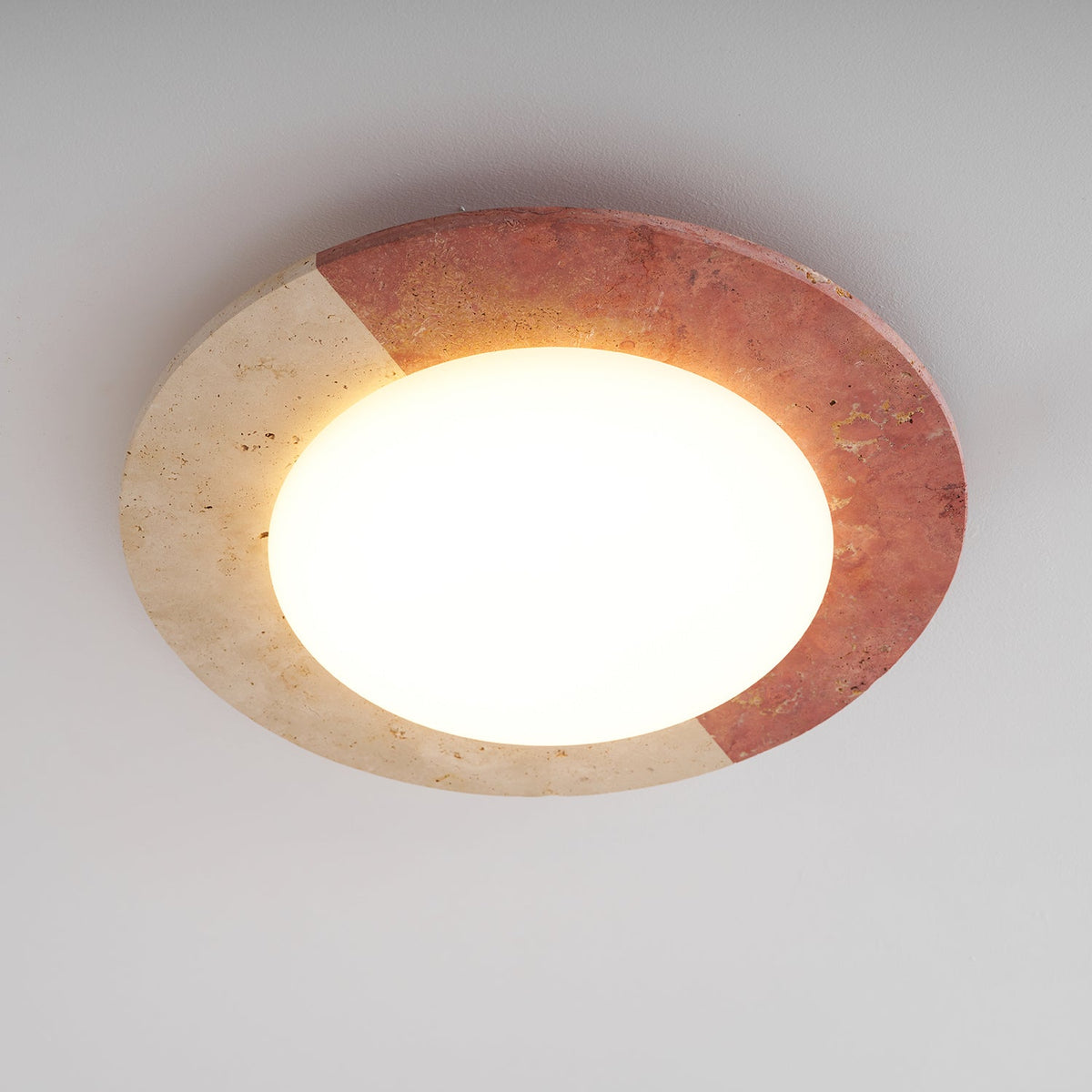 Celestial Travertine Ceiling Light – Modern Flush Mount LED Lamp