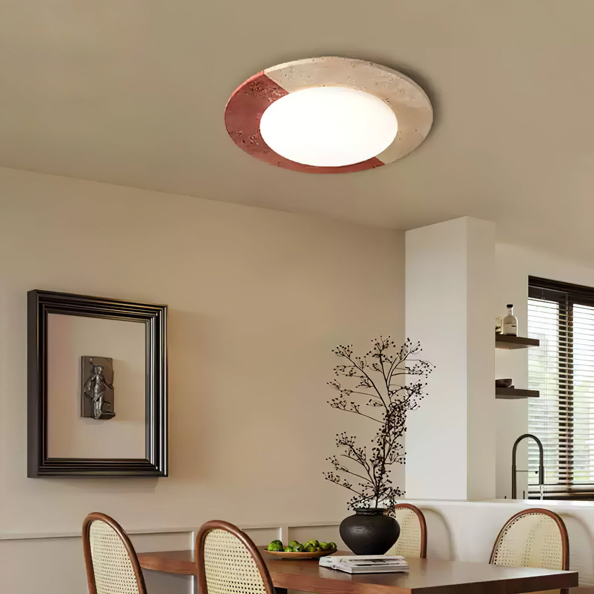Celestial Travertine Ceiling Light – Modern Flush Mount LED Lamp