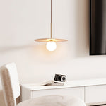 Celestial Travertine Pendant Light – Natural Stone & Gold