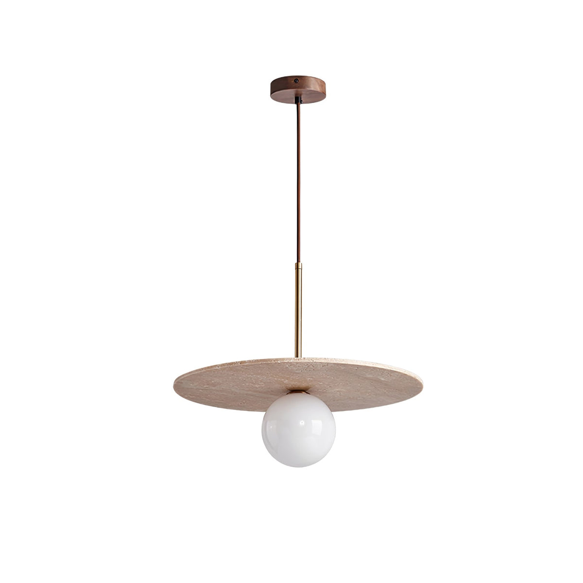 Celestial Travertine Pendant Light – Natural Stone & Gold