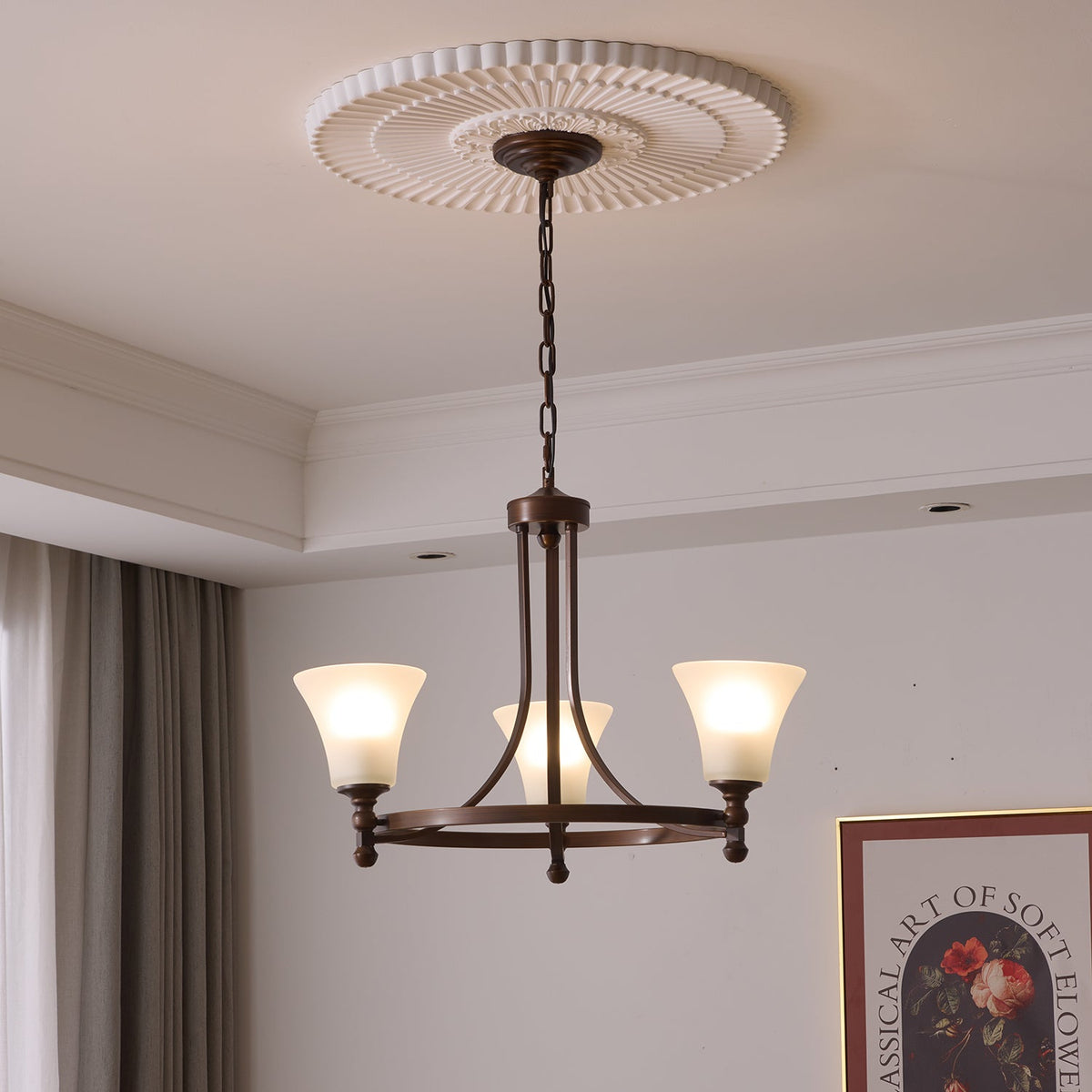 Celestine Glow Modern Glass Chandelier for Dining Room and Living Room