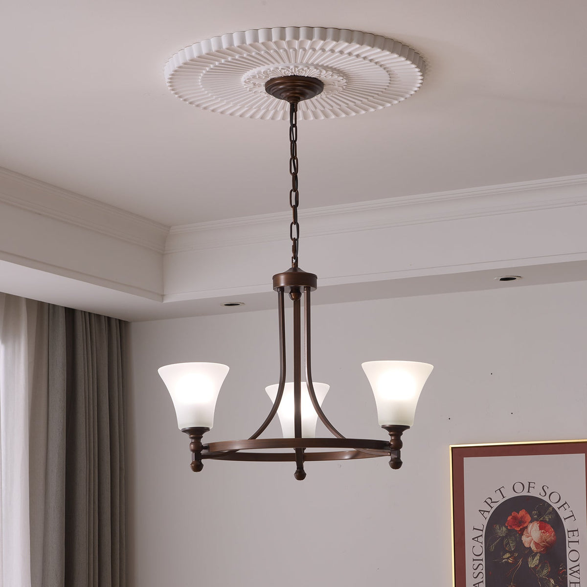 Celestine Glow Modern Glass Chandelier for Dining Room and Living Room