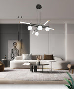 Cellar Suspension Modern LED Chandelier in Black and White