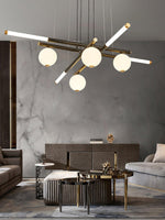 Cellar Suspension Modern LED Chandelier in Black and White