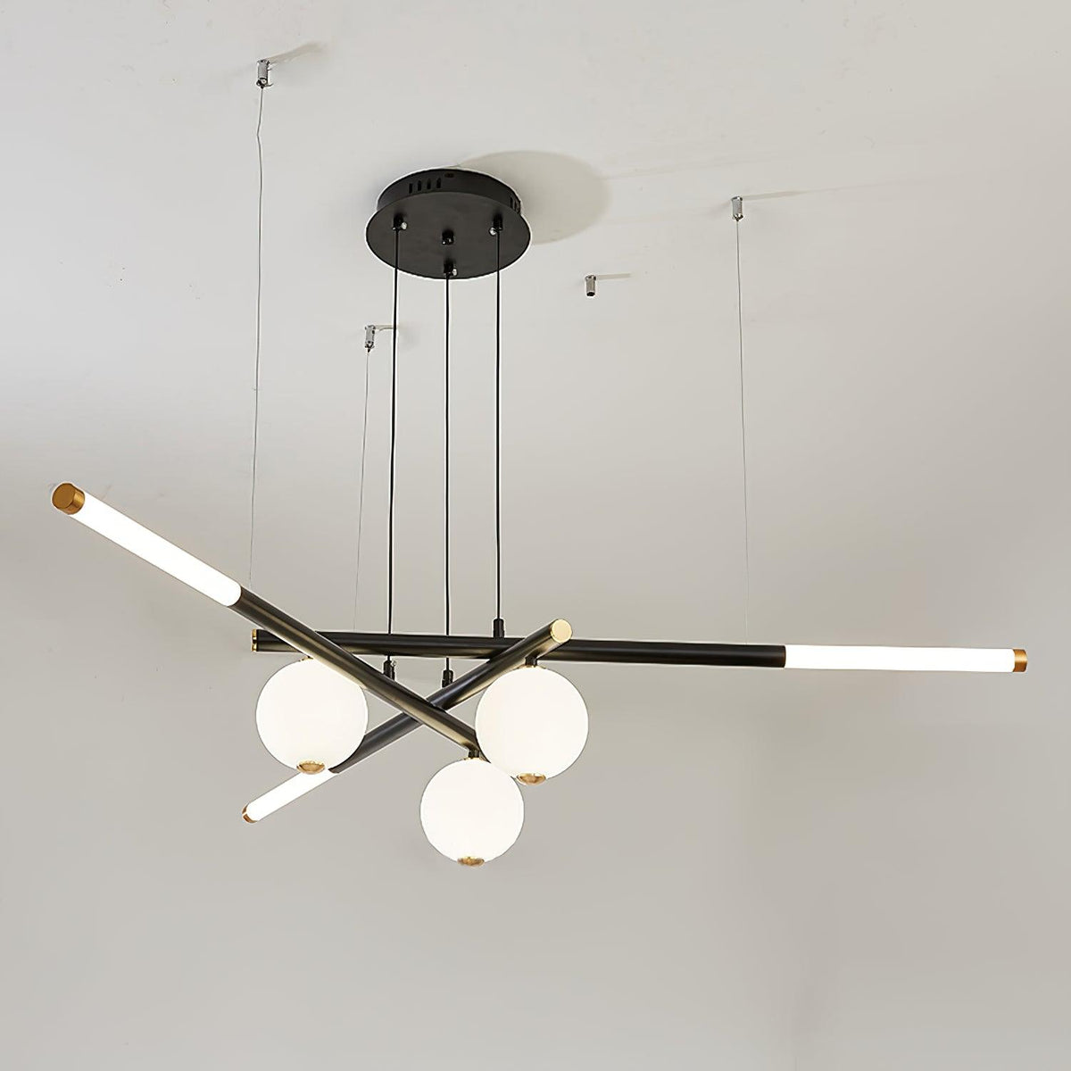Cellar Suspension Modern LED Chandelier in Black and White