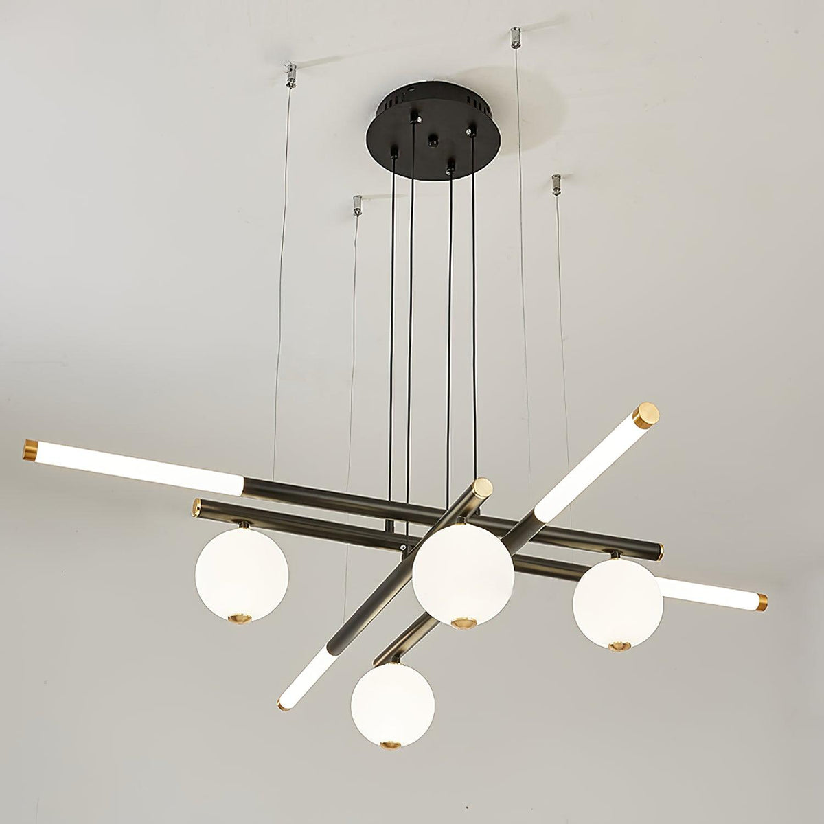 Cellar Suspension Modern LED Chandelier in Black and White