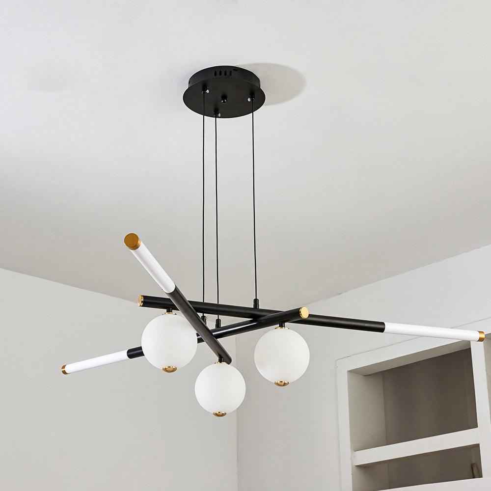 Cellar Suspension Modern LED Chandelier in Black and White