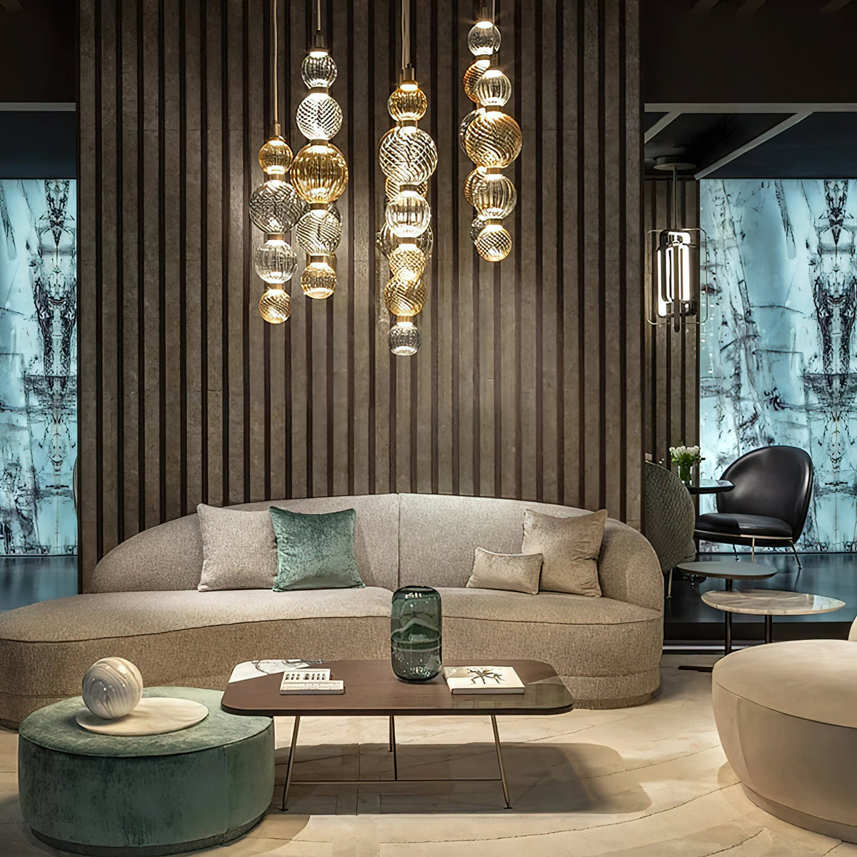 Celvara Sculptural Globe Pendant Light – Hand-Blown Glass Chandelier