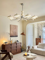 Celvara Modern Chandelier with Cream Acrylic Shades and Chrome Finish