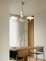 Celvara Modern Chandelier with Cream Acrylic Shades and Chrome Finish
