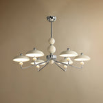 Celvara Modern Chandelier with Cream Acrylic Shades and Chrome Finish