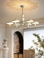 Celvara Modern Chandelier with Cream Acrylic Shades and Chrome Finish