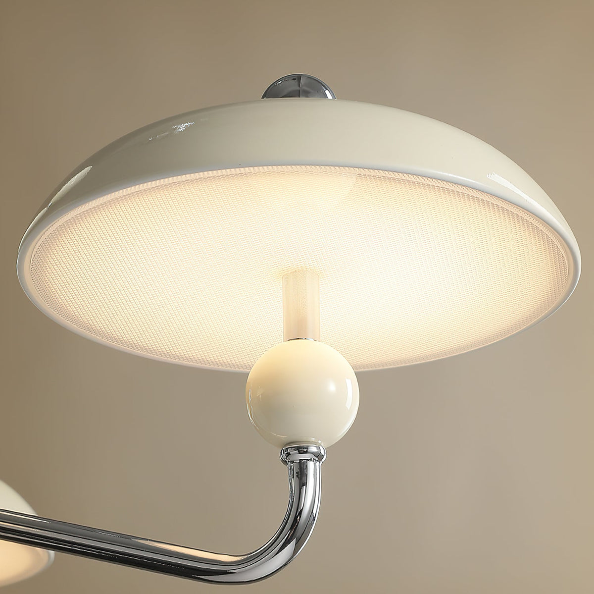 Celvara Modern Chandelier with Cream Acrylic Shades and Chrome Finish