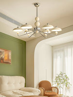 Celvara Modern Chandelier with Cream Acrylic Shades and Chrome Finish