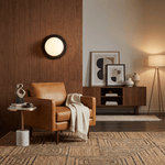 Celyra Halo Wall Sconce — Modern Wood Accent Light for Bedroom & Hallway