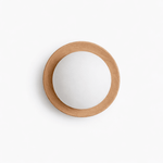 Celyra Halo Wall Sconce — Modern Wood Accent Light for Bedroom & Hallway