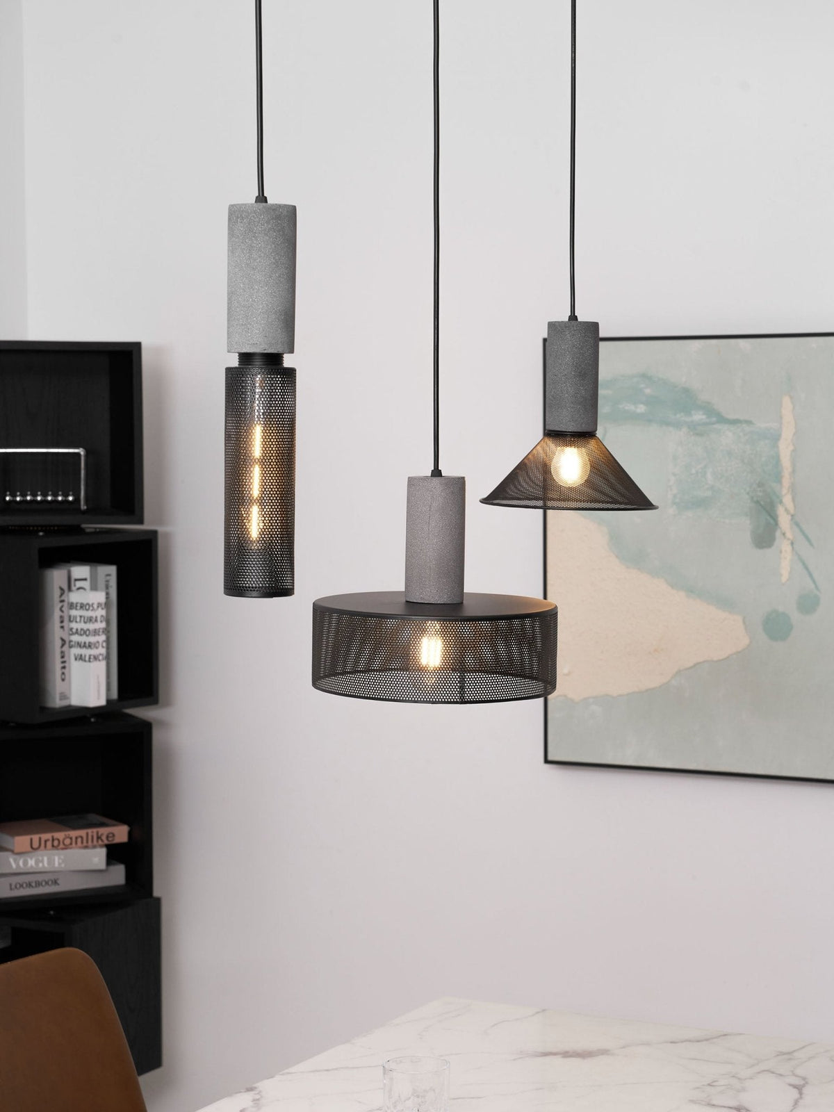 Cement Mesh Pendant Light – Industrial Designer Hanging Lamp