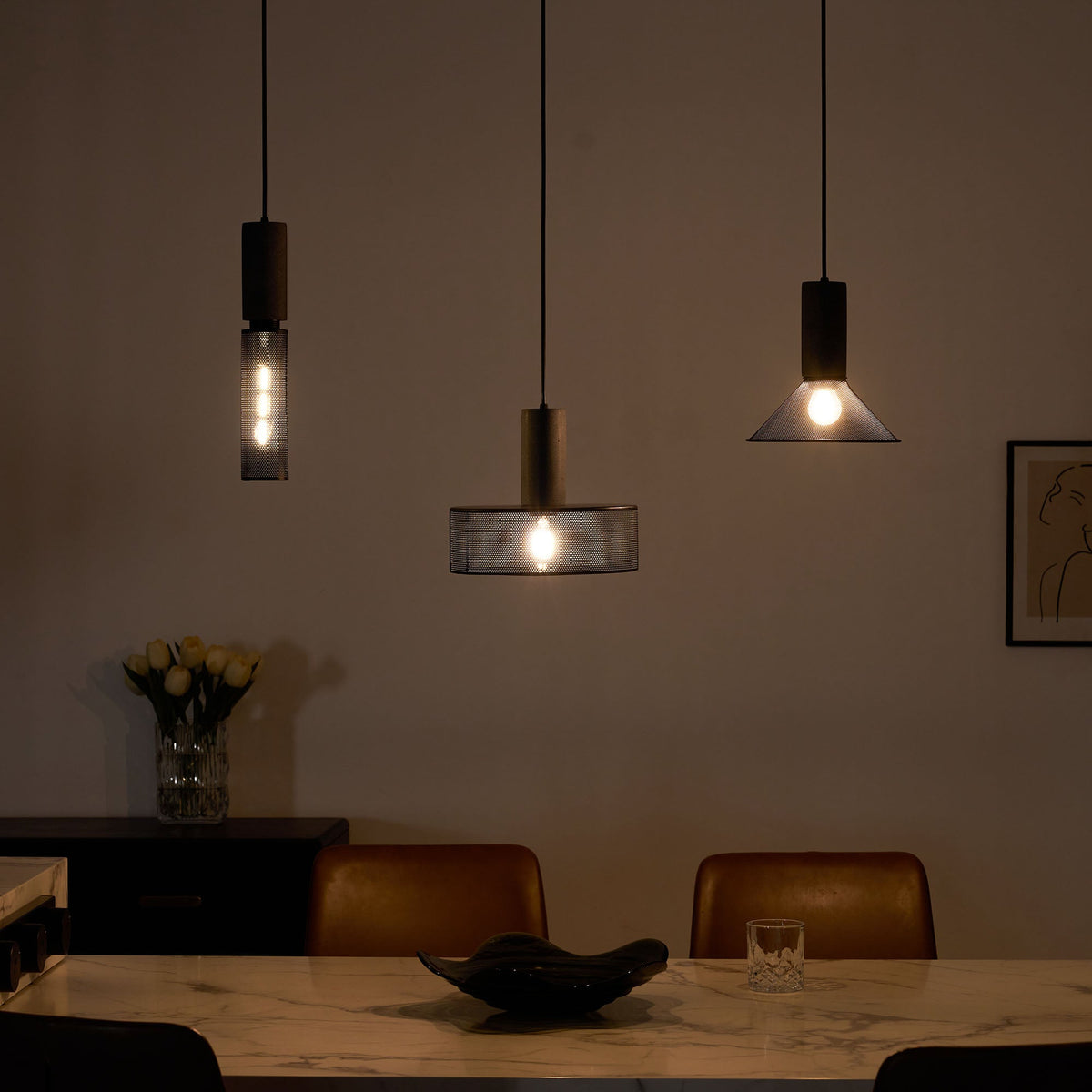 Cement Mesh Pendant Light – Industrial Designer Hanging Lamp
