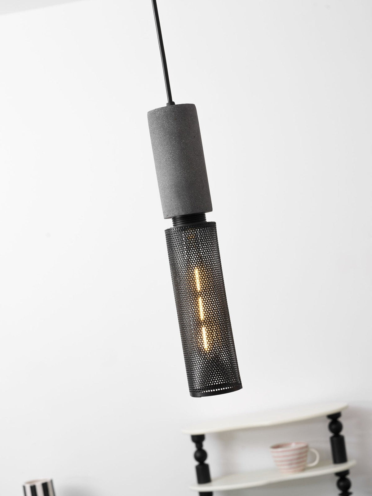 Cement Mesh Pendant Light – Industrial Designer Hanging Lamp