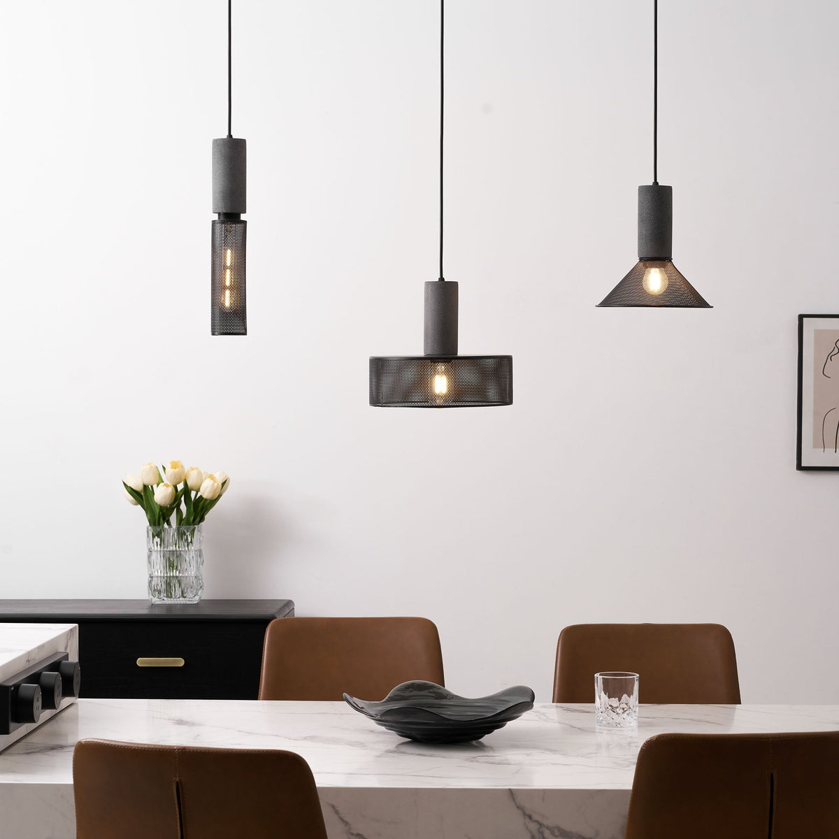 Cement Mesh Pendant Light – Industrial Designer Hanging Lamp