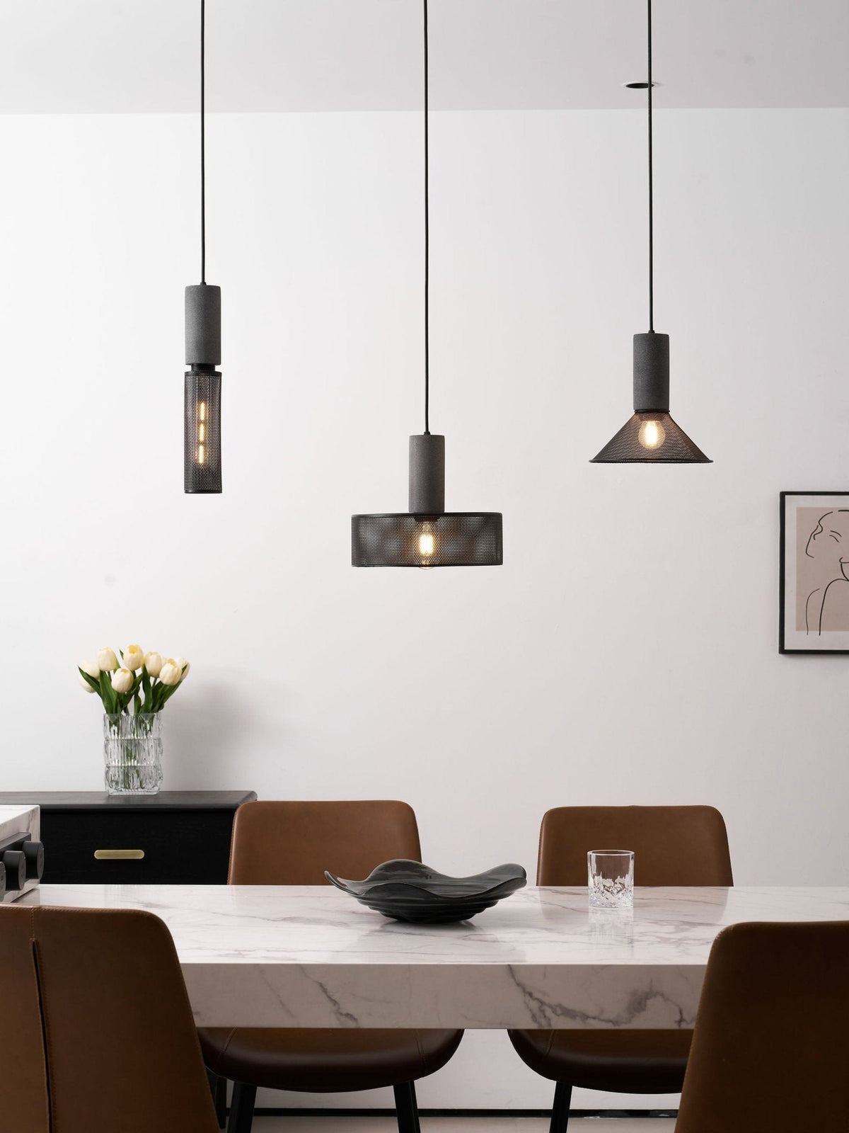 Cement Mesh Pendant Light – Industrial Designer Hanging Lamp