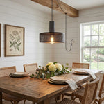 Cement Mesh Pendant Light – Plug-In, Perforated Iron Shade