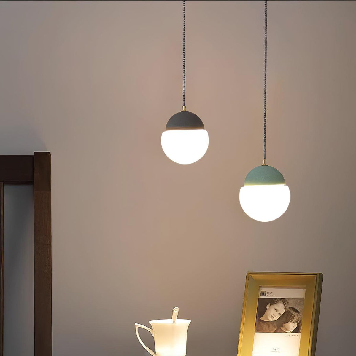 Eclipse Cement Pendant Light – Modern Minimalist Hanging Lamp for Dining & Living Spaces