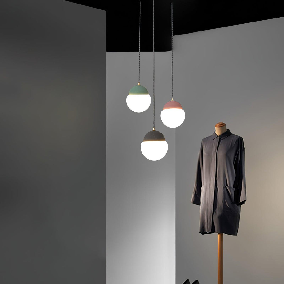 Eclipse Cement Pendant Light – Modern Minimalist Hanging Lamp for Dining & Living Spaces