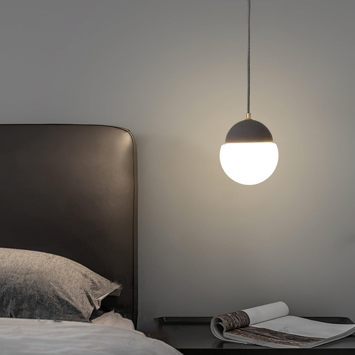 Eclipse Cement Pendant Light – Modern Minimalist Hanging Lamp for Dining & Living Spaces