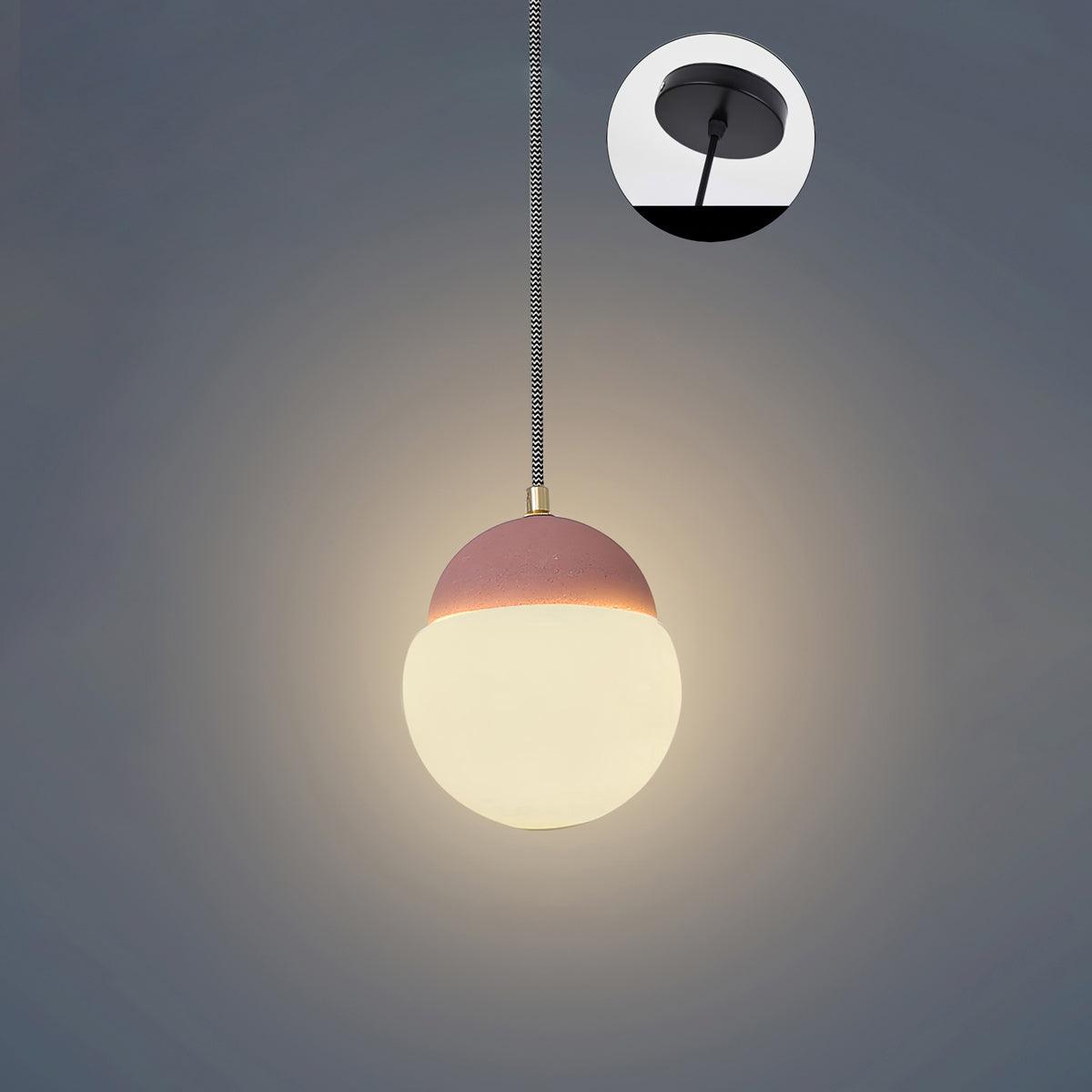 Eclipse Cement Pendant Light – Modern Minimalist Hanging Lamp for Dining & Living Spaces