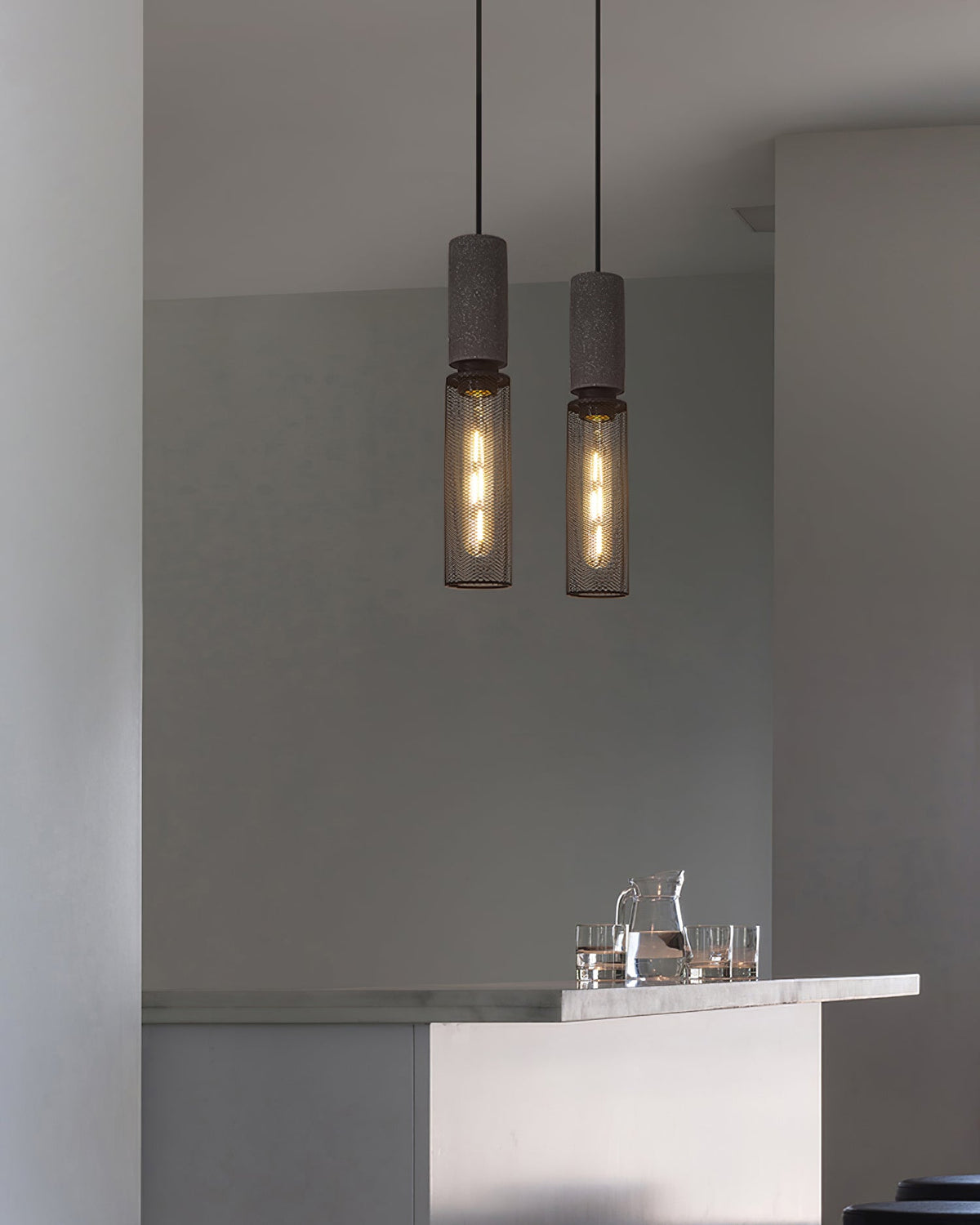 Cement Mesh Pendant Light – Industrial Designer Hanging Lamp