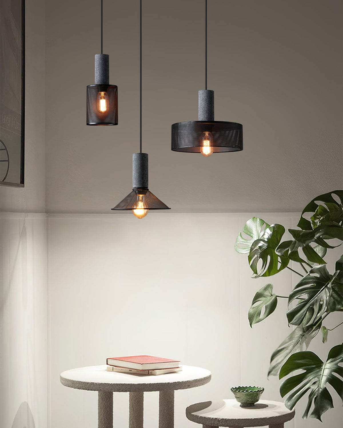 Cement Mesh Pendant Light – Industrial Designer Hanging Lamp