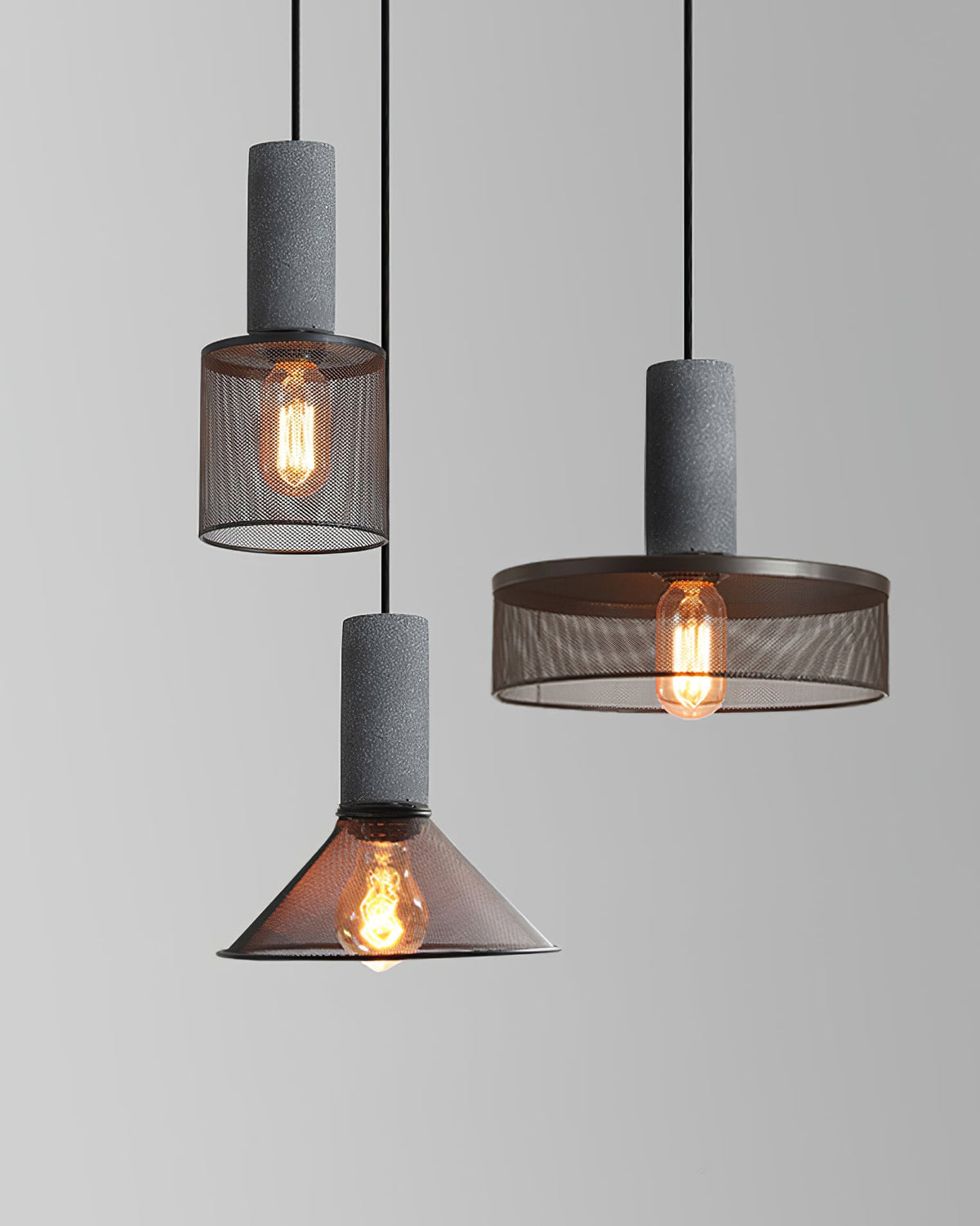 Cement Mesh Pendant Light – Industrial Designer Hanging Lamp