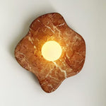 Cera Flare Sculptural Marble Wall Sconce with Warm Ambient Glow