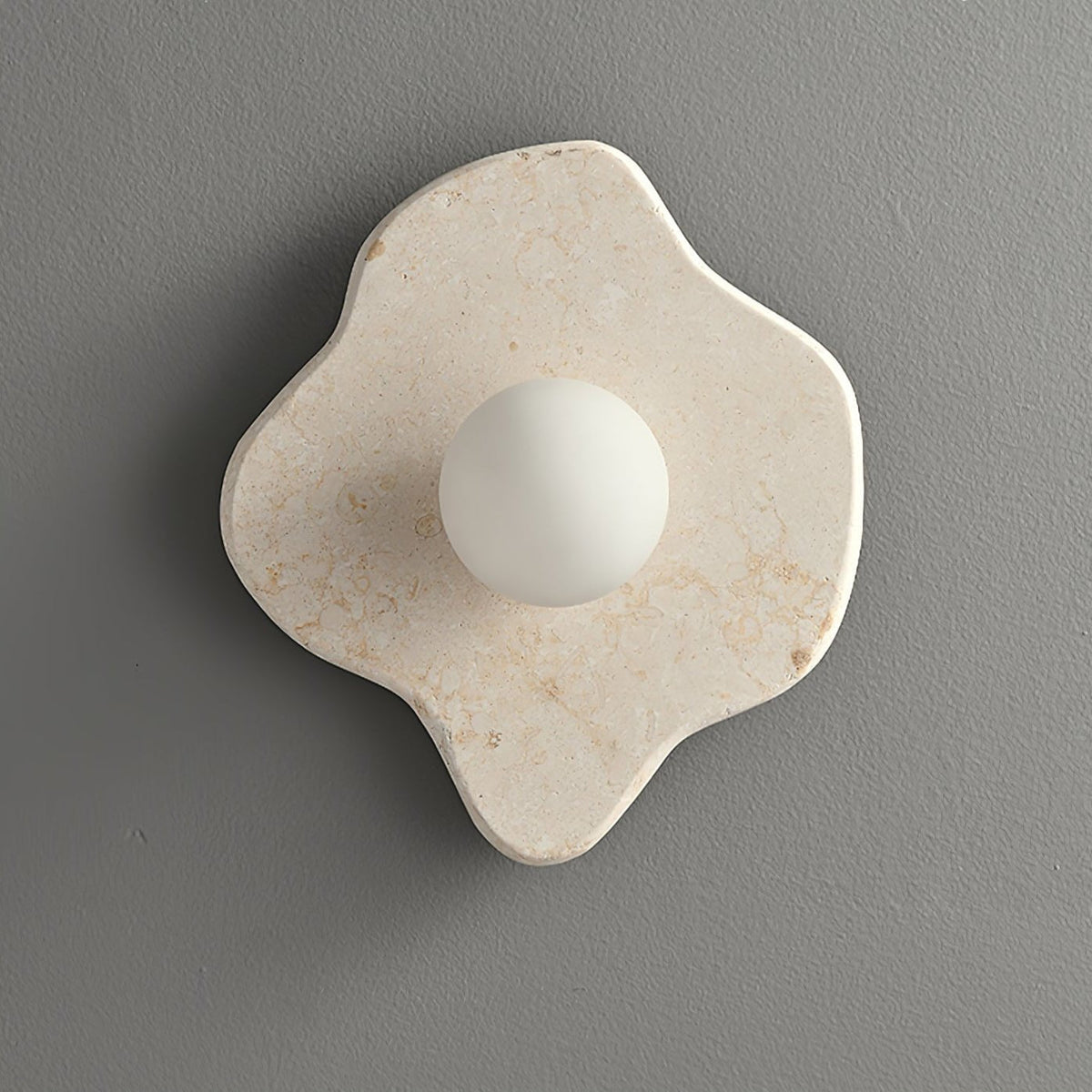 Cera Flare Sculptural Marble Wall Sconce with Warm Ambient Glow