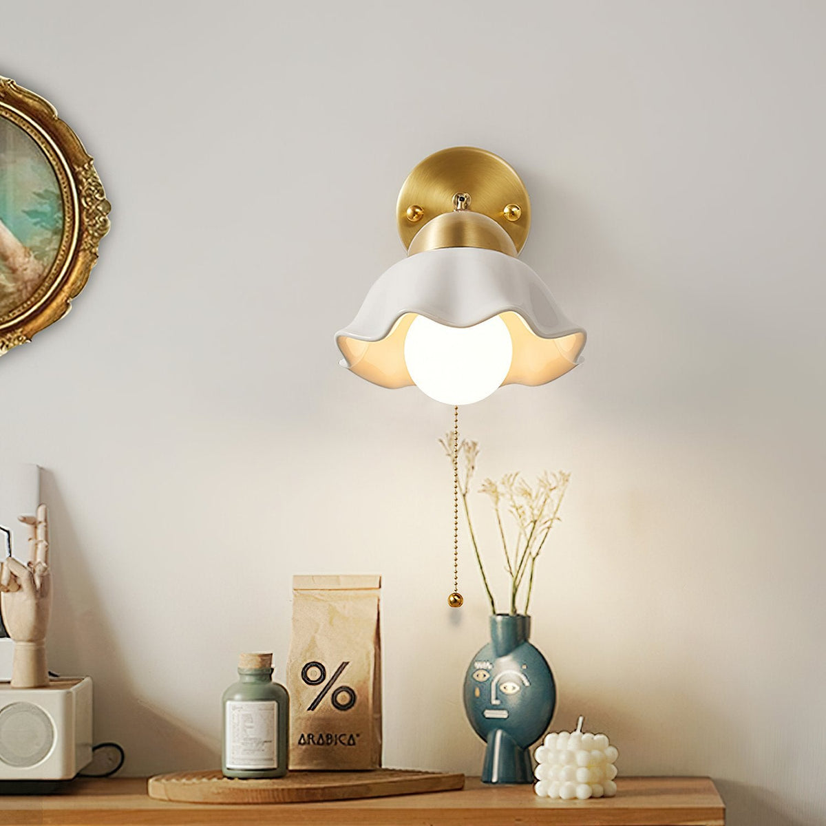 Ceramic Flower Wall Lamp