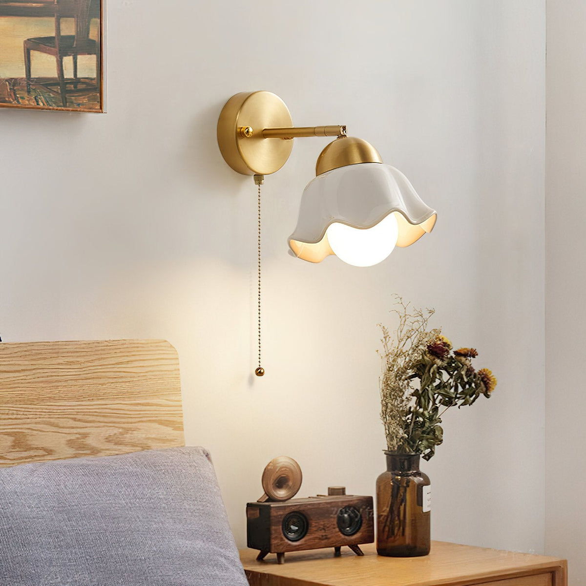 Ceramic Flower Wall Lamp