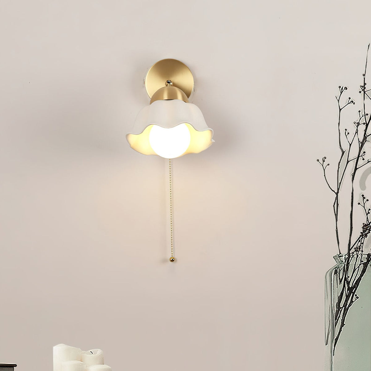 Ceramic Flower Wall Lamp