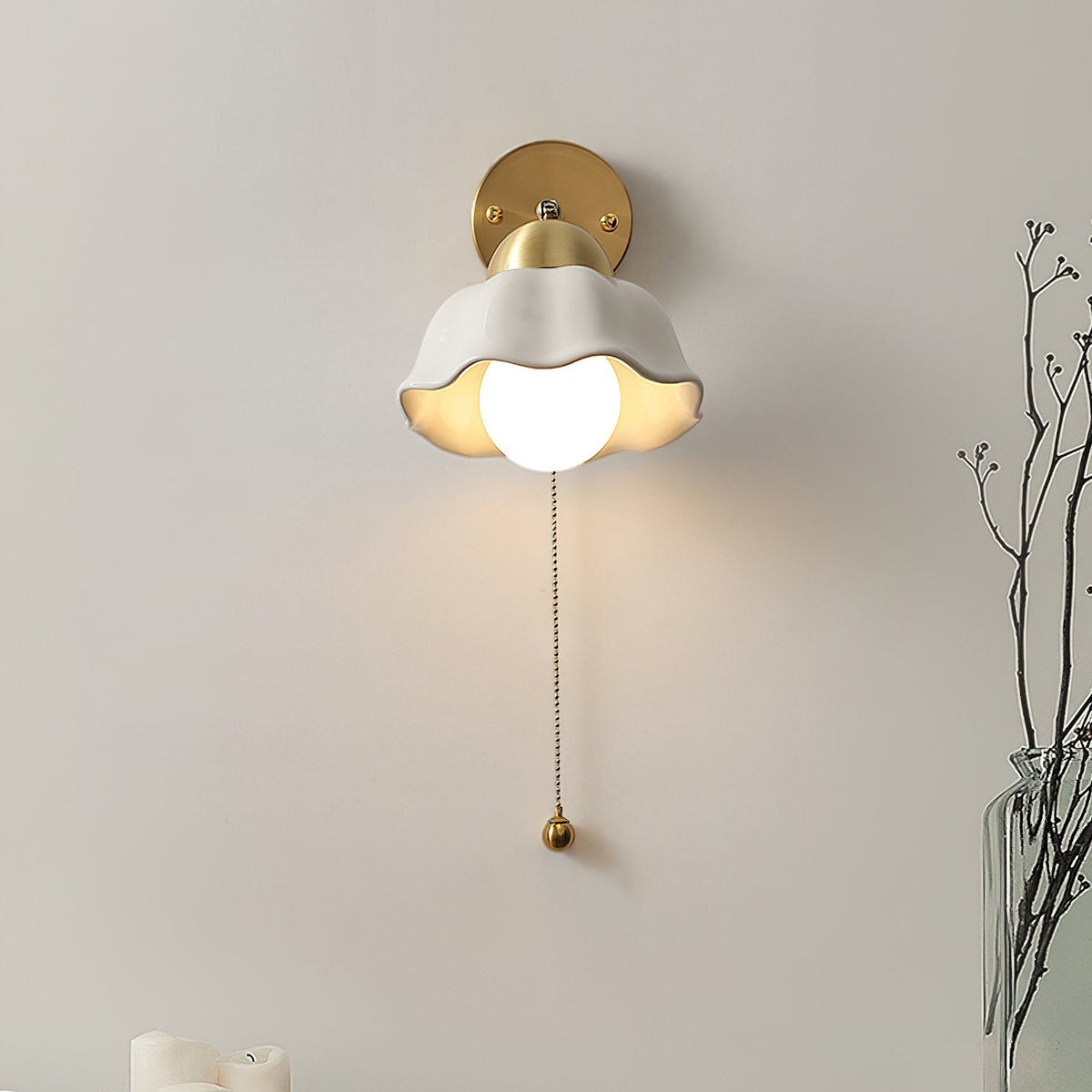 Ceramic Flower Wall Lamp