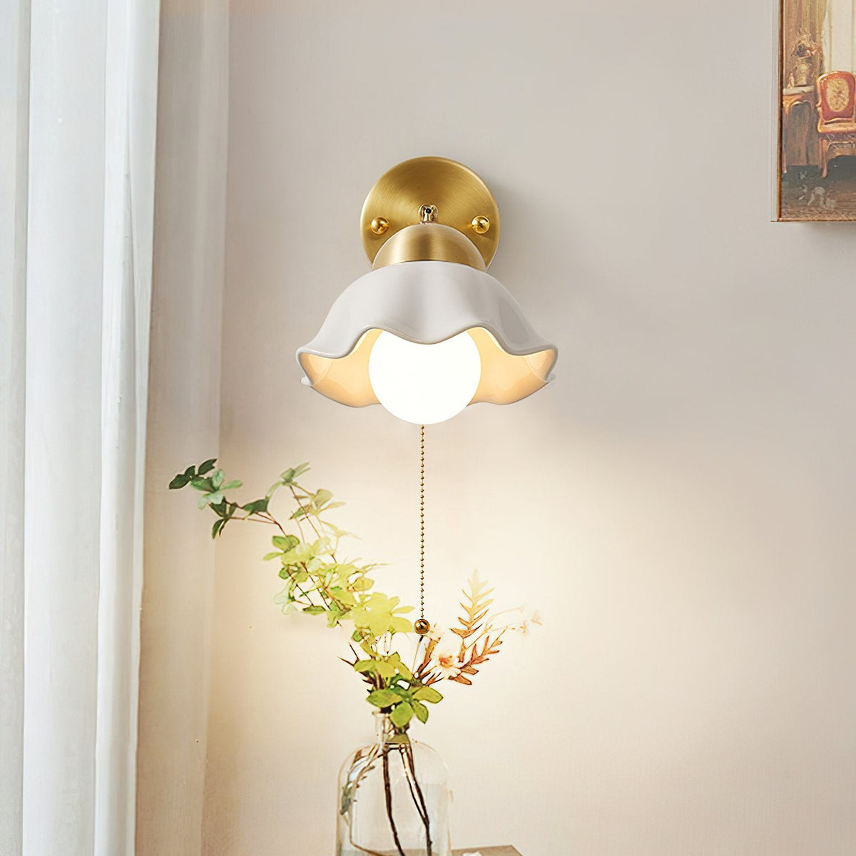Ceramic Flower Wall Lamp