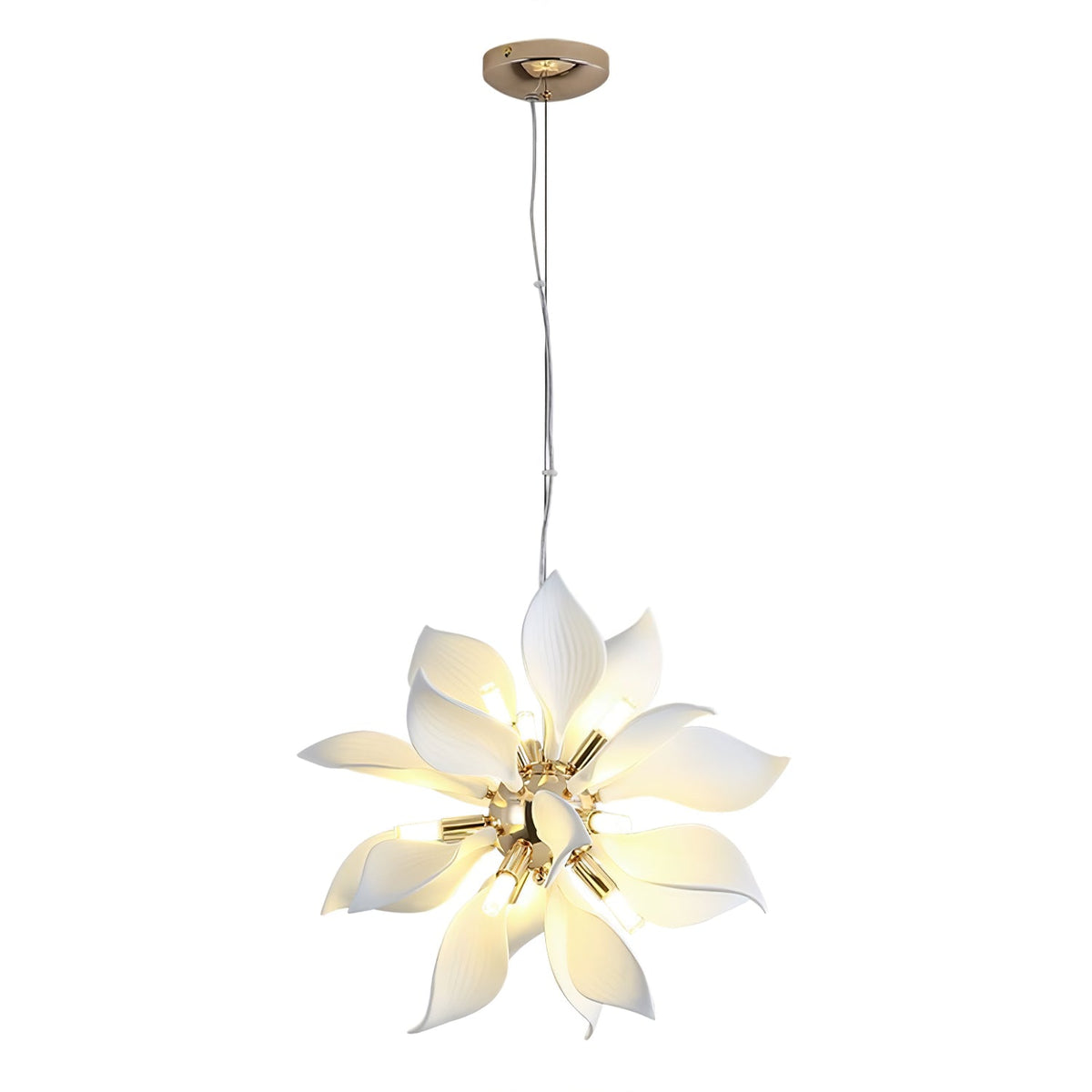 Ceramic Petal Chandelier | Modern Floral Pendant Light for Dining & Living Rooms