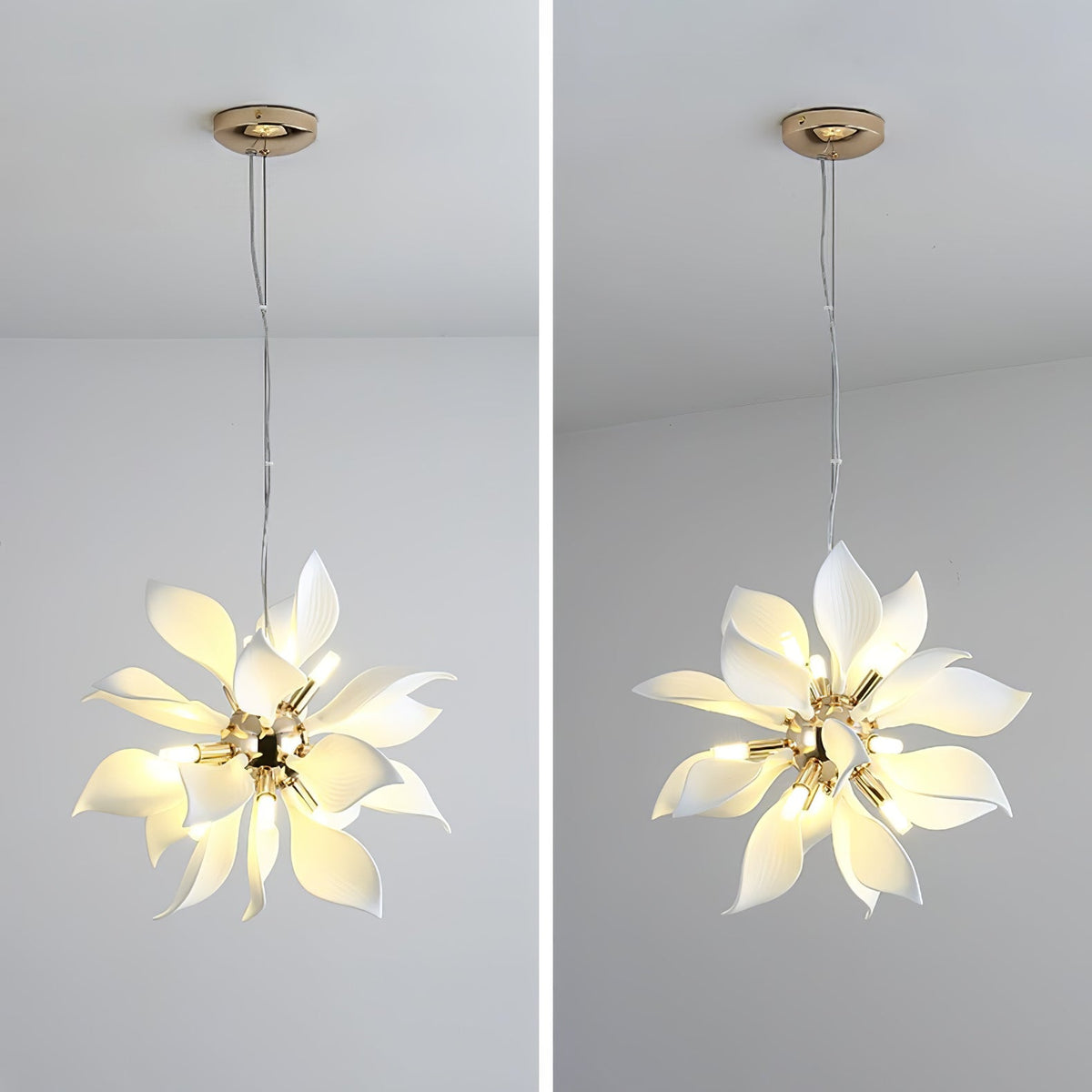 Ceramic Petal Chandelier | Modern Floral Pendant Light for Dining & Living Rooms