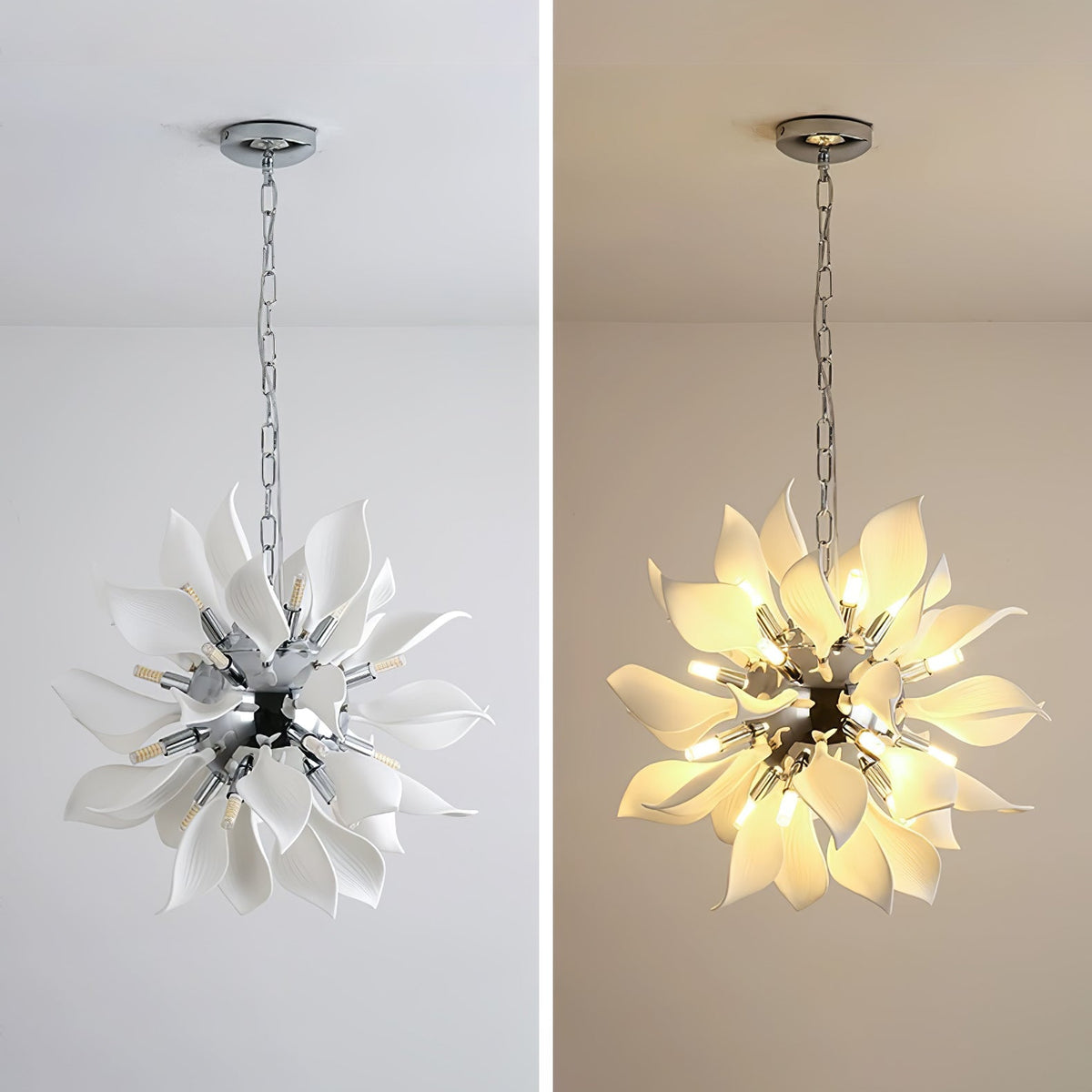 Ceramic Petal Chandelier | Modern Floral Pendant Light for Dining & Living Rooms