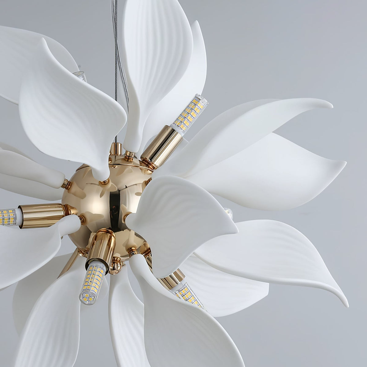 Ceramic Petal Chandelier | Modern Floral Pendant Light for Dining & Living Rooms