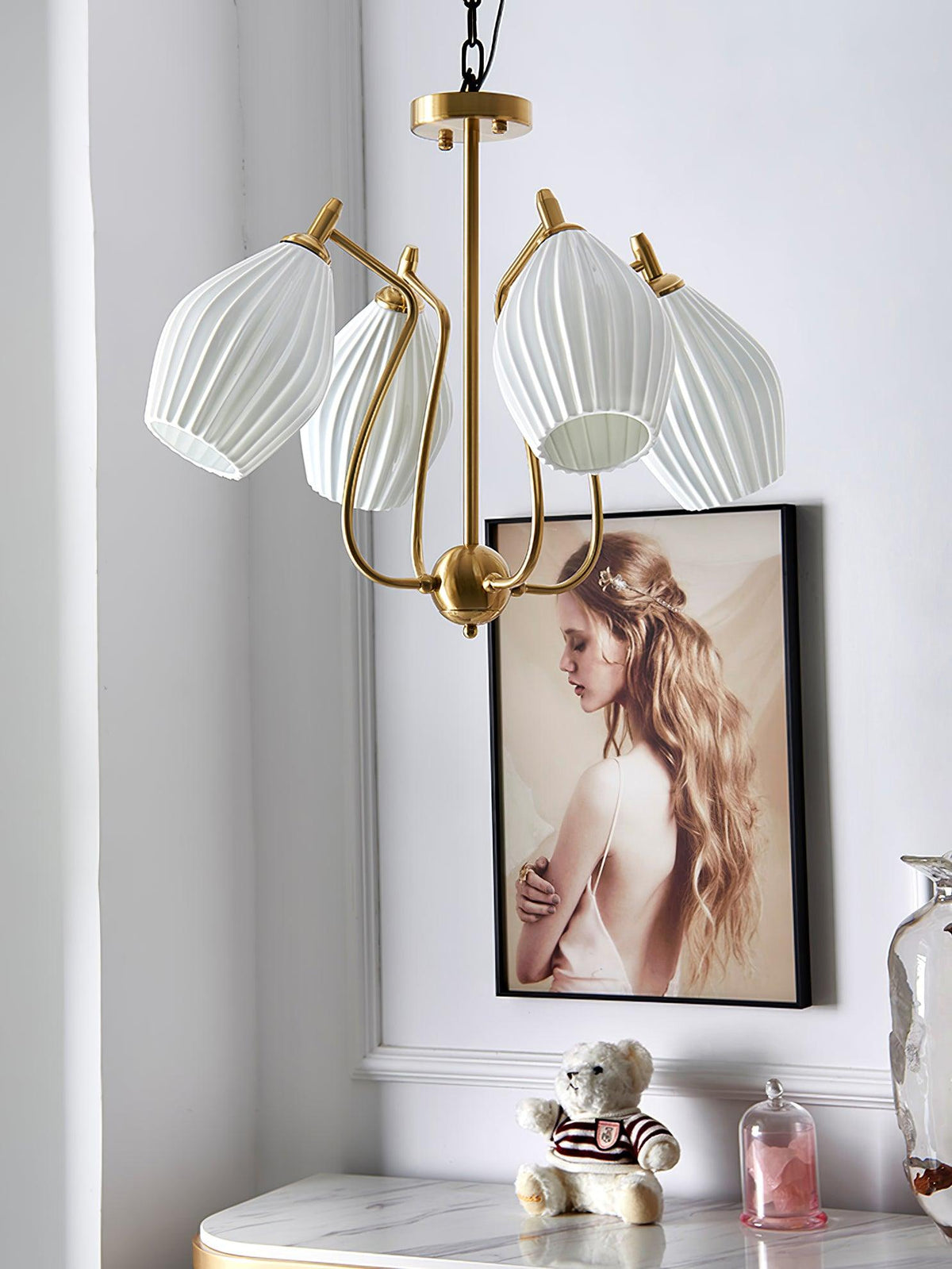 ceramic-ribbed-chandelier