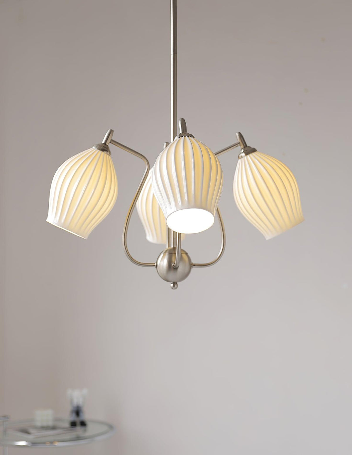 ceramic-ribbed-chandelier