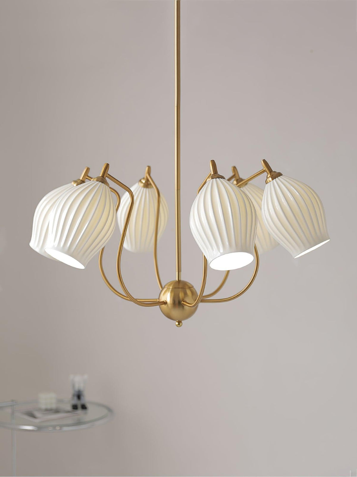 ceramic-ribbed-chandelier