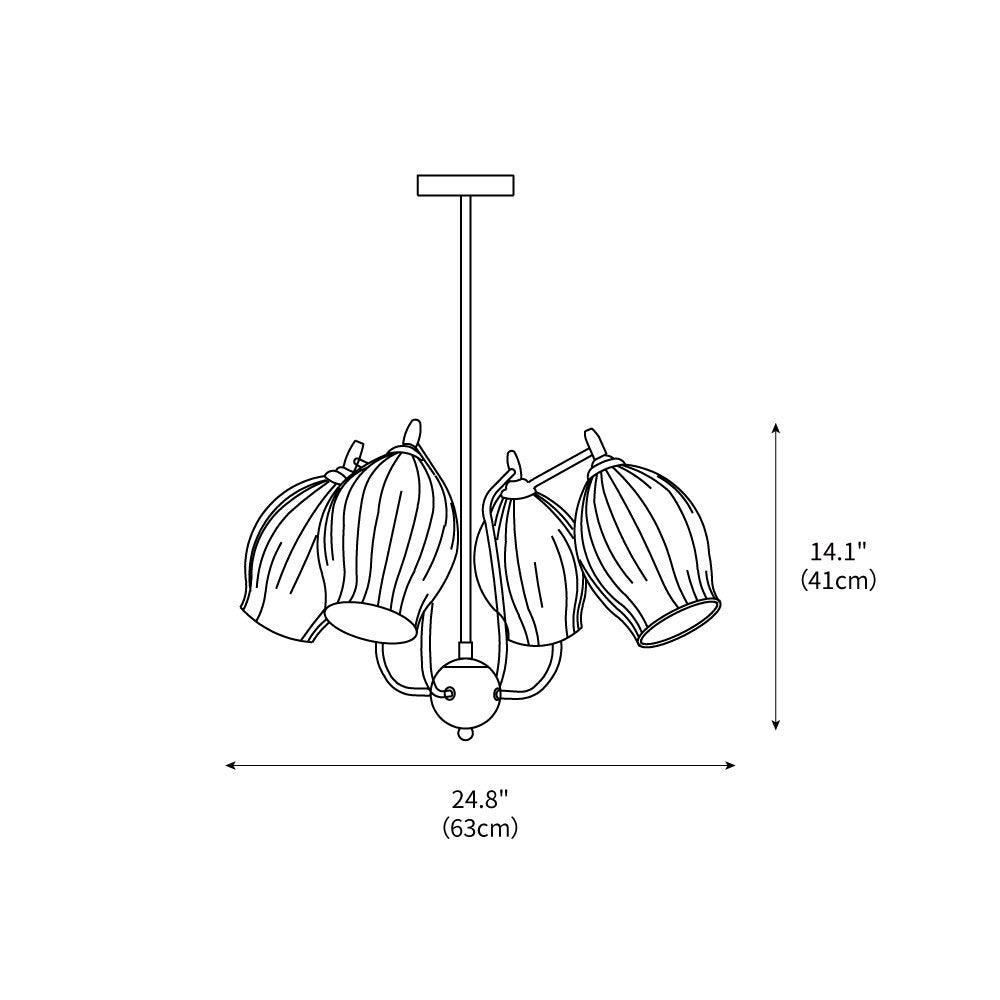 ceramic-ribbed-chandelier